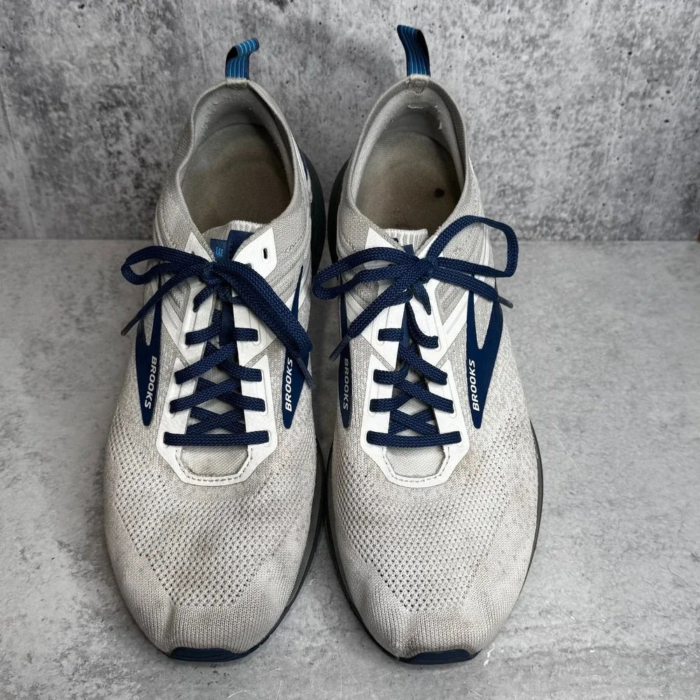 Brooks Ricochet 3 Mens Running Shoes Grey Navy Blue 1103611D199 Size 11